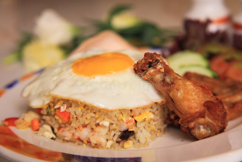 Seafood fried rice with chicken royalty free stock photo Seafood fried rice with chicken royalty free stock photo