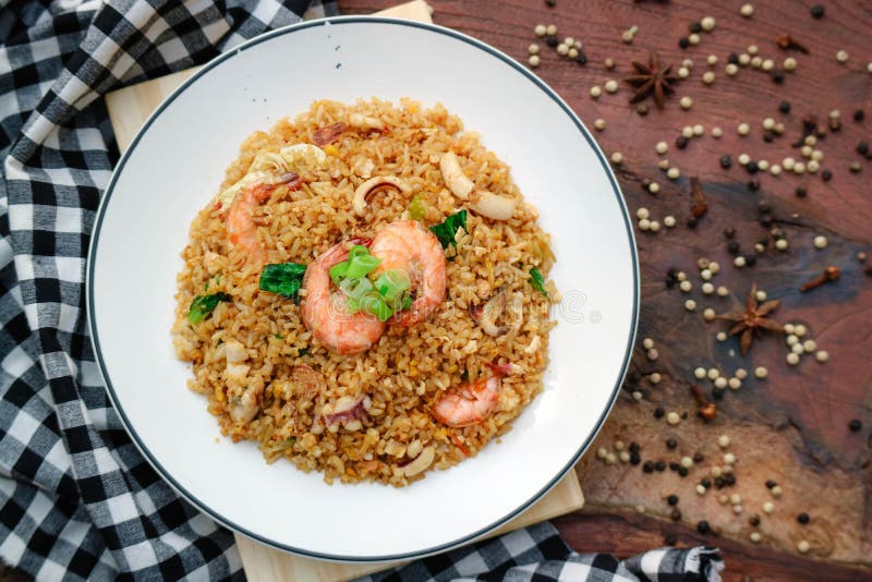 Seafood Fried Rice Nasi Goreng Special Stock Photo Image of