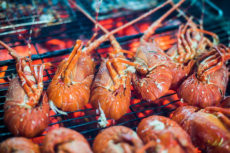 Seafood Lobster barbecue stock image. Image of crustacean 89624119
