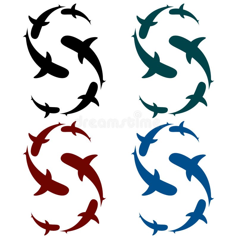 Seafood logo in the form of a letter S of fish royalty free illustration