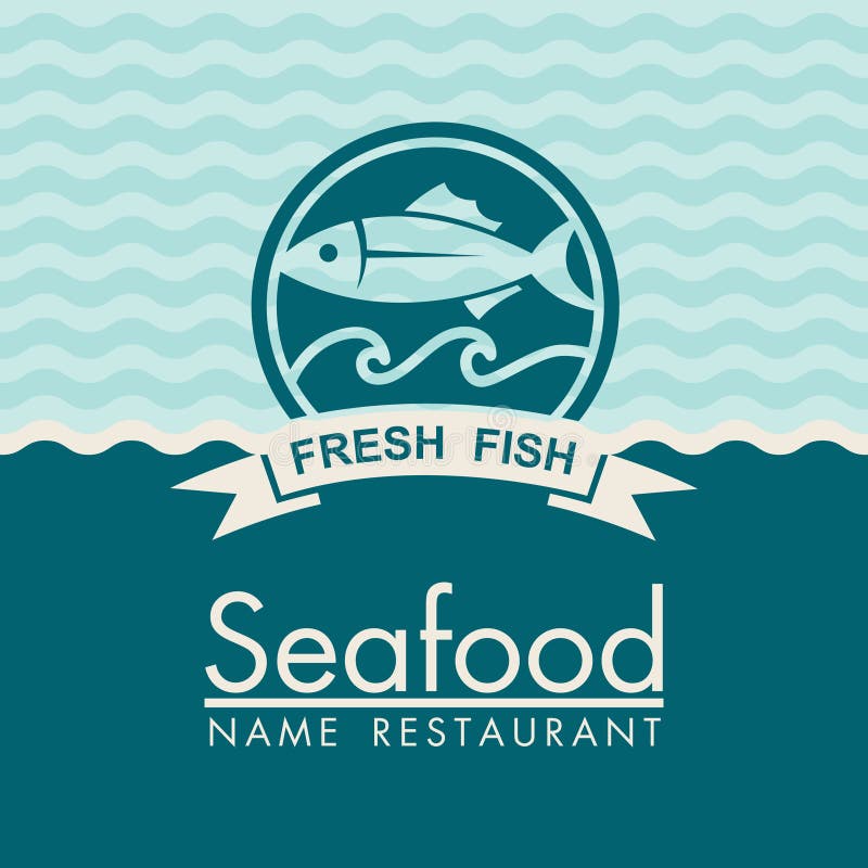 Seafood menu design stock illustration