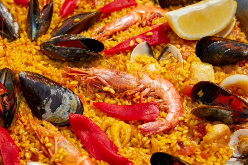 Seafood Paella from Spain Valencia Recipe Stock Photo Image of rice