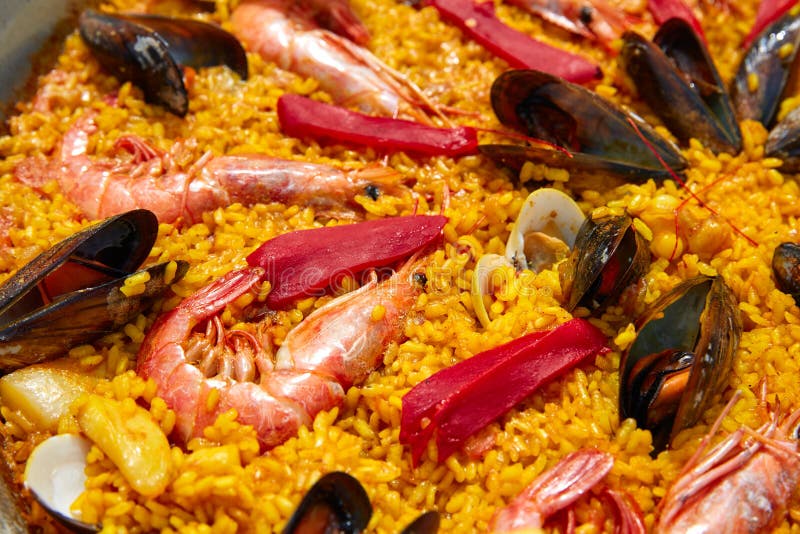 Seafood Paella from Spain Valencia Recipe Stock Image Image of rustic, ready 86298657