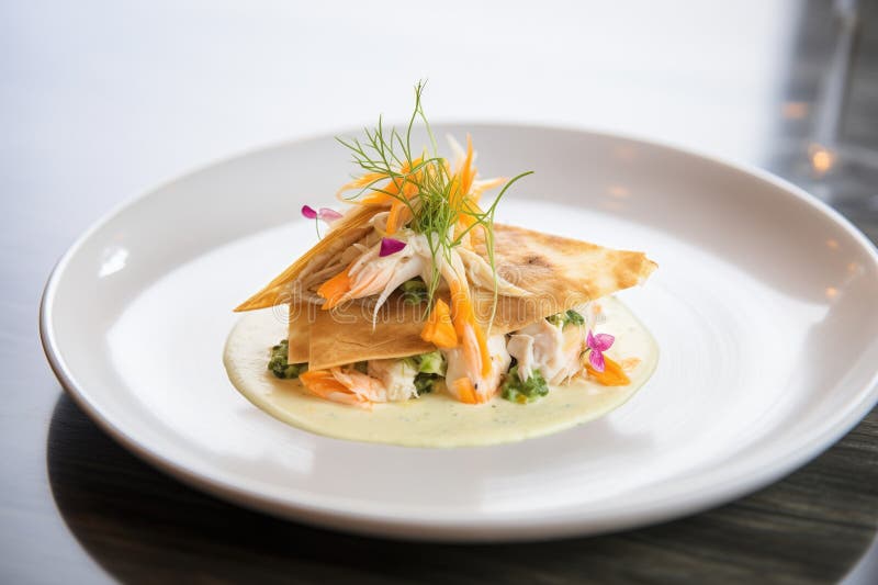 Seafood Quesadilla with Crab and Cream Cheese Stock Photo Image of