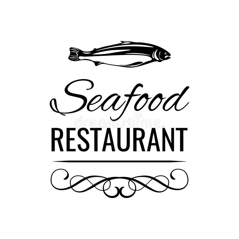 Seafood Restaurant Menu Badge. Fish Food Label Vector Stock Vector