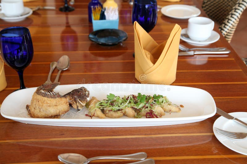 Seafood on Restaurant Table Stock Image Image of catering, photograph