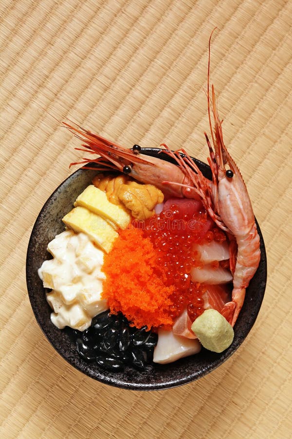 Seafood rice bowl stock image. Image of bowl, dinner 35285983