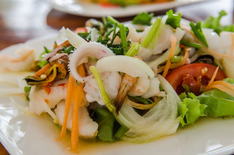 Seafood salad stock image. Image of cooking, cook, meat 43718157