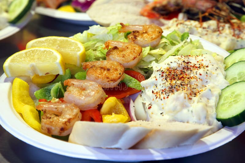 Seafood Salad on a Large Platter Stock Photo Image of dinner