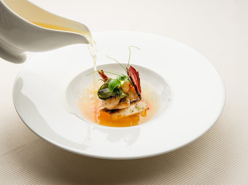 Seafood soup stock photos