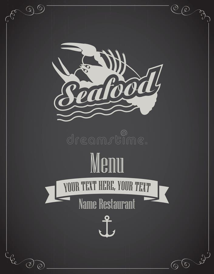 Seafood Poster stock vector. Illustration of restaurant - 34033821