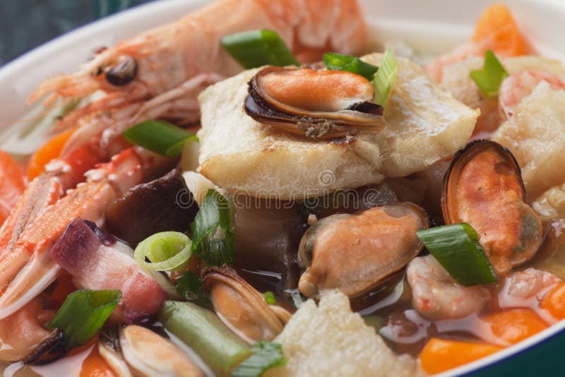 Seafood and vegetable soup stock photo. Image of food 36917746