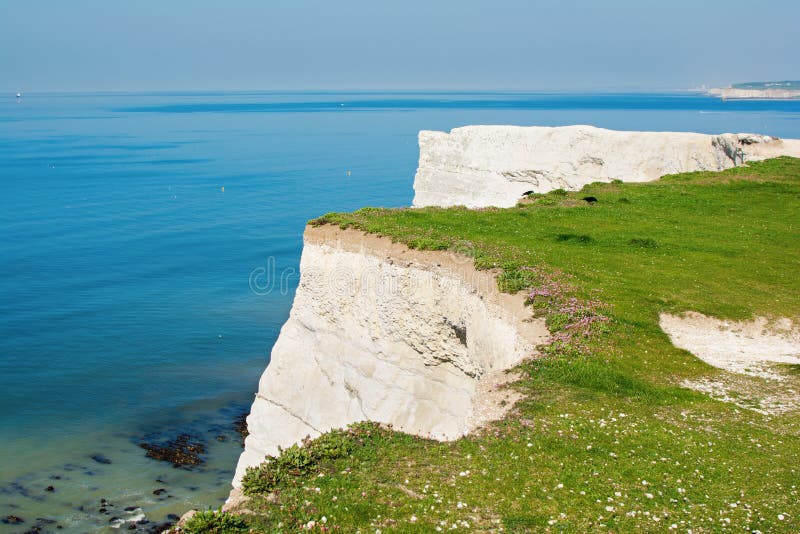 White chalk cliffs Seaford Head, UK royalty free stock images White chalk cliffs Seaford Head, UK royalty free stock images