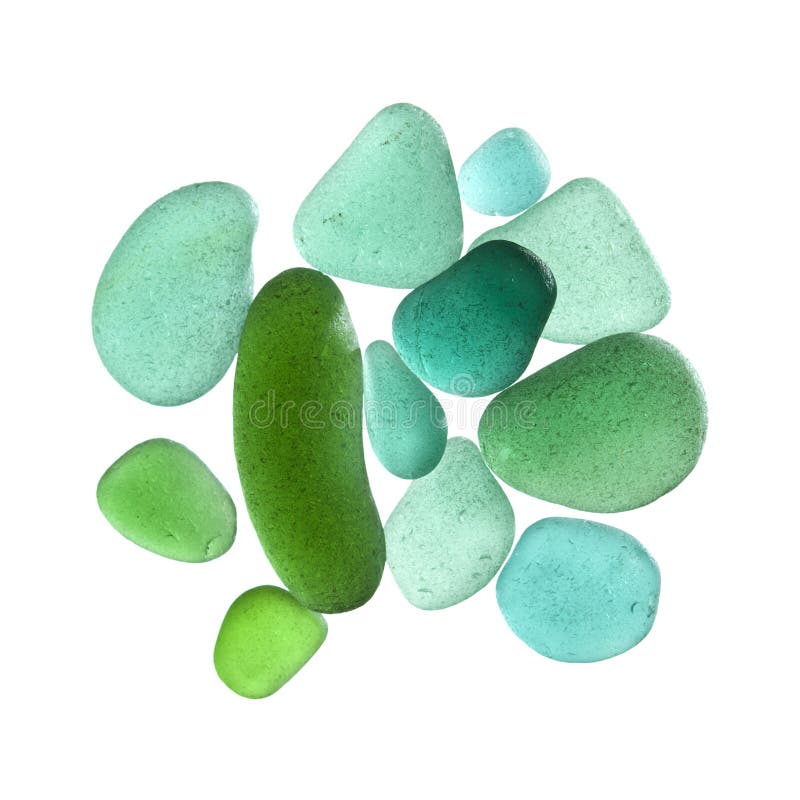 Seaglass pieces isolated stock image. Image of salt - 159845843