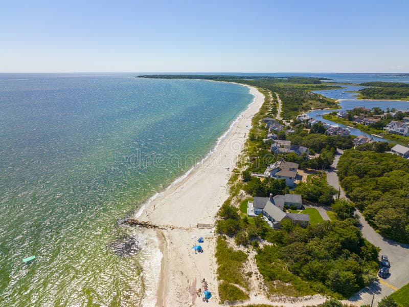 Seagull Beach aerial view, Cape Cod, MA, USA