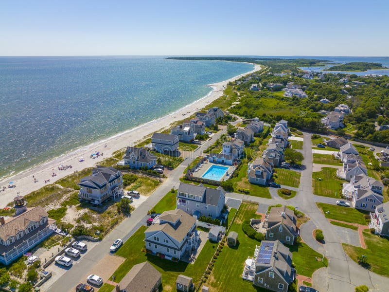 Seagull Beach aerial view, Cape Cod, MA, USA