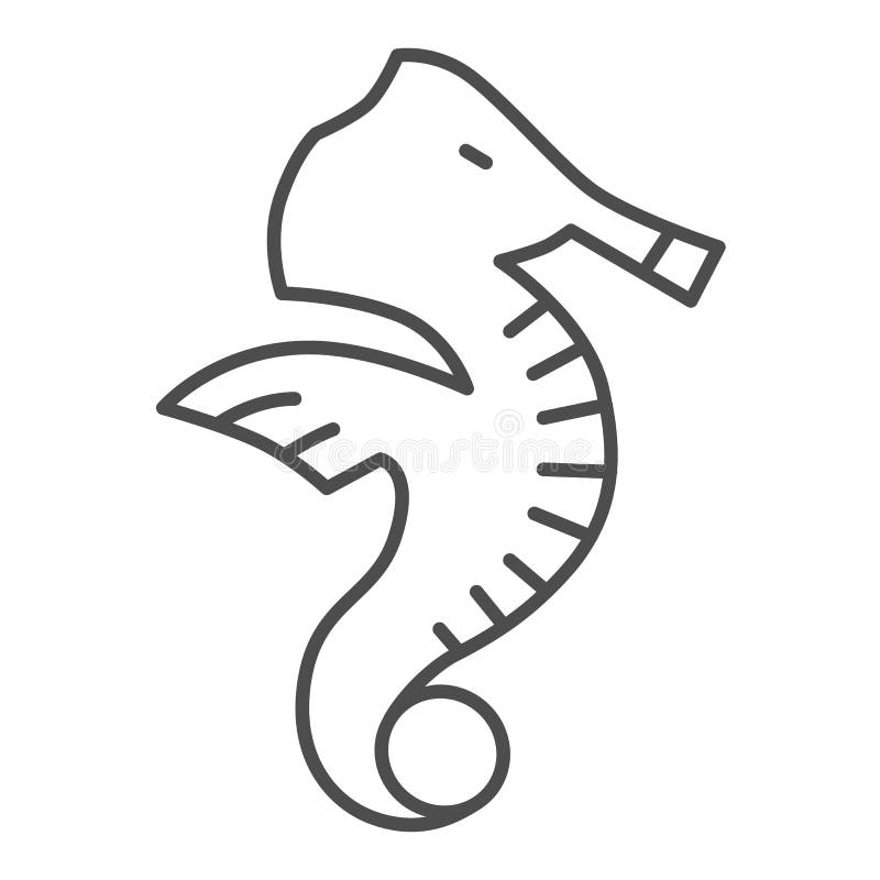 Seahorse Thin Line Icon, Ocean Life Concept, Sea Horse Sign On White ...
