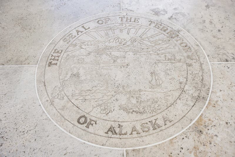 Seal of Alaska in Fort Bonifacio, Manila, Philippines stock photo