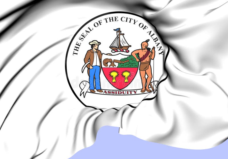 3D Seal of Albany New York State, USA. Stock Illustration