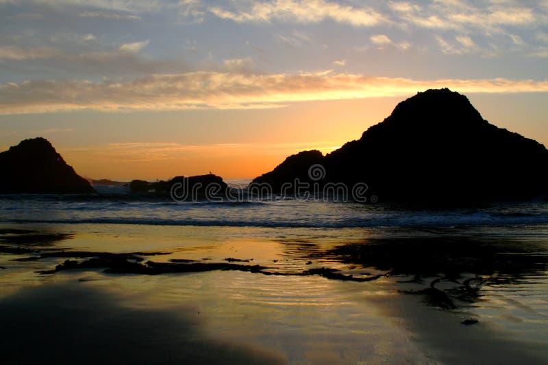 Seal Beach, Oregon at Sunset Stock Photo Image of shoreline, oregon