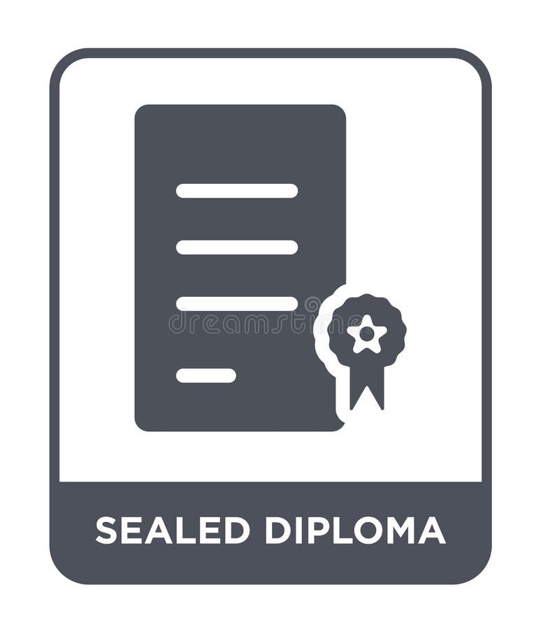 Sealed Diploma Icon Vector Sign And Symbol Isolated On White Background