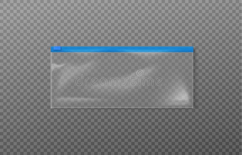 Sealed Transparent Plastic Zipper Bag Realistic Vector Illustration