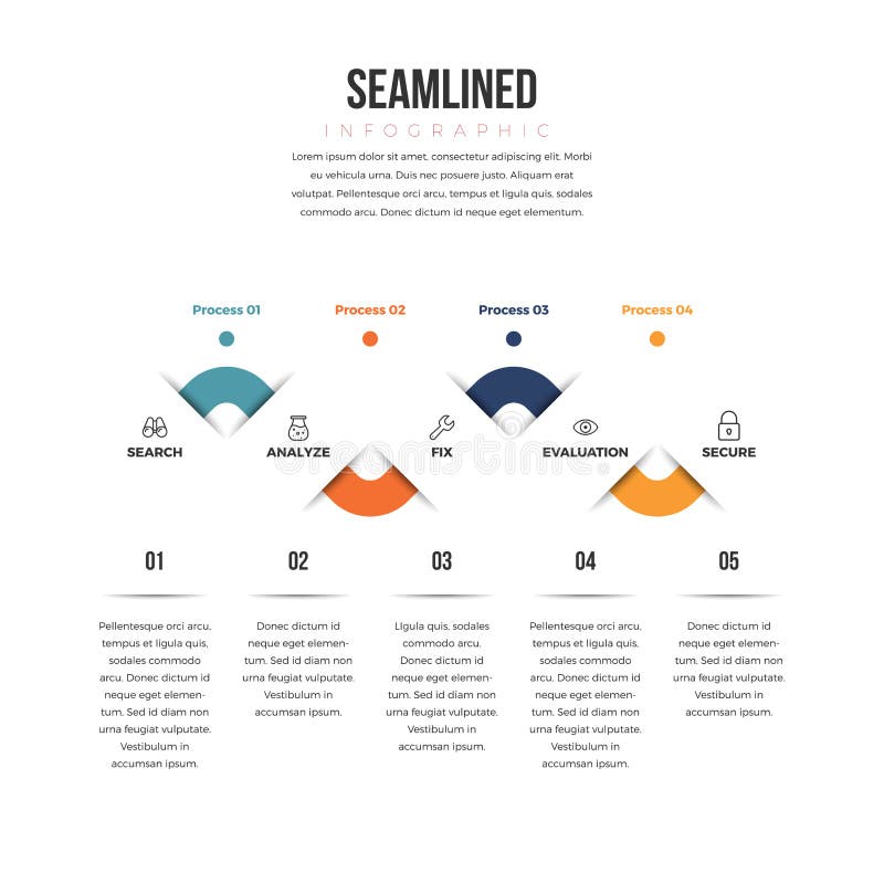 Seam Lined Infographic stock illustration Seam Lined Infographic stock illustration