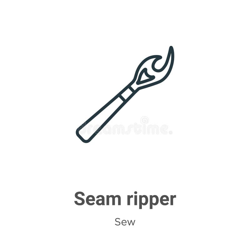 Outline Seam Ripper Vector Icon. Isolated Black Simple Line Element