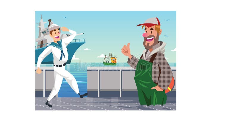 Seaman segelt das Schiff stock abbildung Seaman segelt das Schiff stock abbildung
