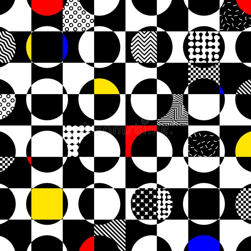 Seamless Abstract Bauhaus style trendy vector background vector illustration