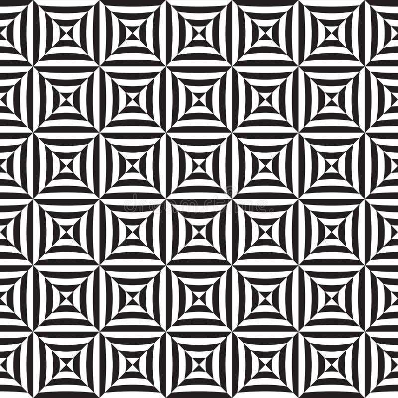 Seamless abstract black and white op art illusion pattern royalty free illustration