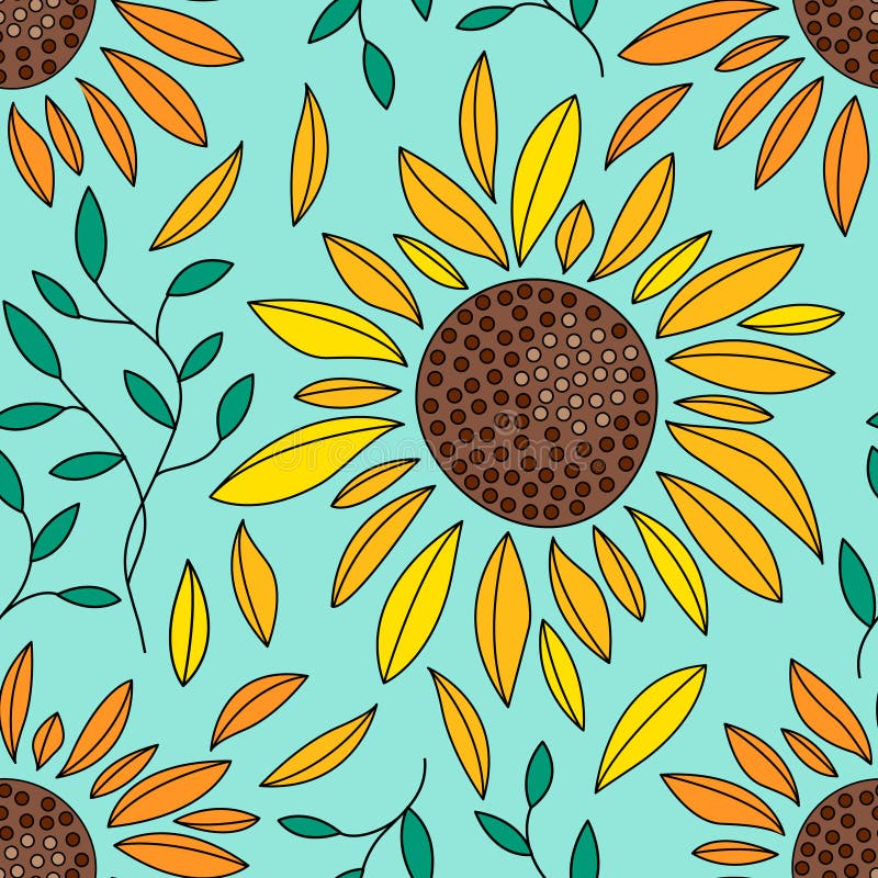 Seamless Floral Pattern Vintage Leafs Stock Vector (Royalty Free