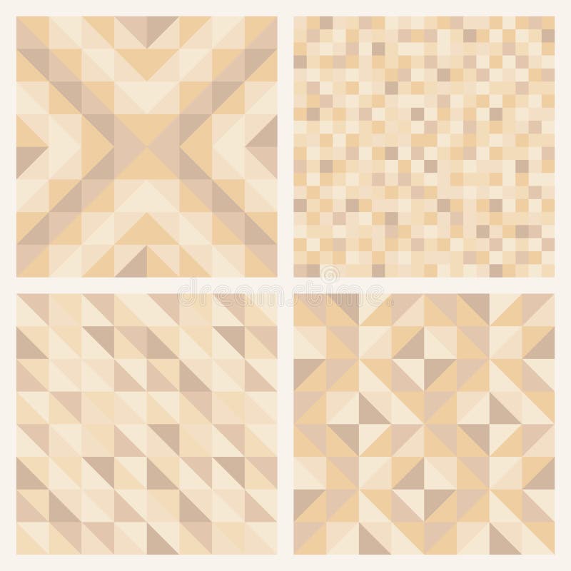 Seamless abstract geometric patterns set