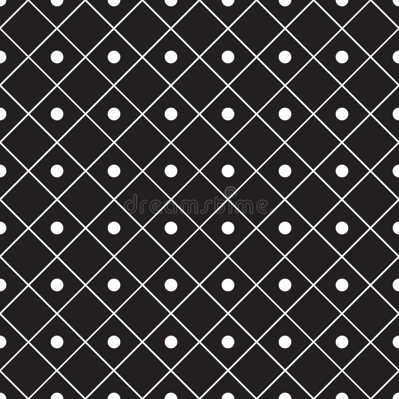 Seamless abstract geometric square grid line and dot pattern background vector illustration