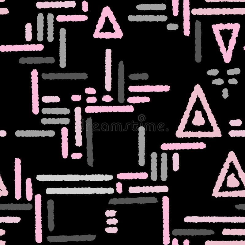 Seamless abstract geometrical shapes pattern background stock illustration