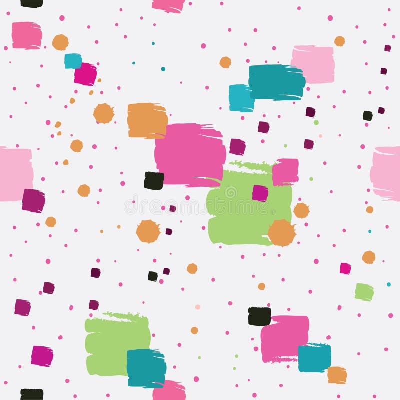 Seamless abstract illustration with dots, Watercolor Paint, simulated or imitation splashes and brushes. Set smears. royalty free illustration Seamless abstract illustration with dots, Watercolor Paint, simulated or imitation splashes and brushes. Set smears. royalty free illustration