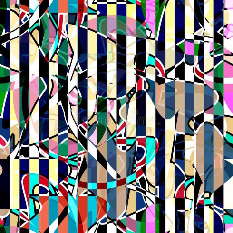 Seamless abstract modern striped pattern vector illustration