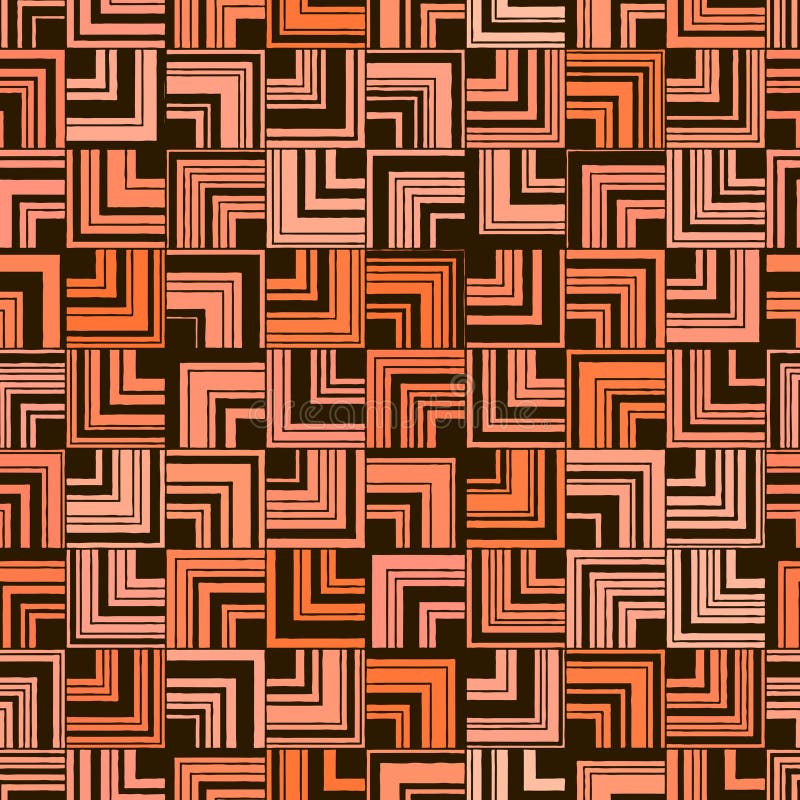 Seamless abstract orange pattern of square angle. vector illustration