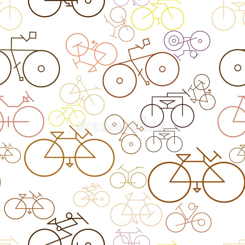 Seamless Abstract Outline of Bicycle. Shape, Template, Illustration ...