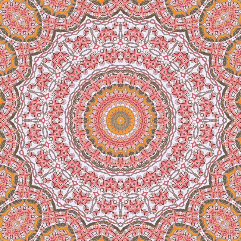 Seamless abstract pattern mandala round mosaic texture geometric vector illustration