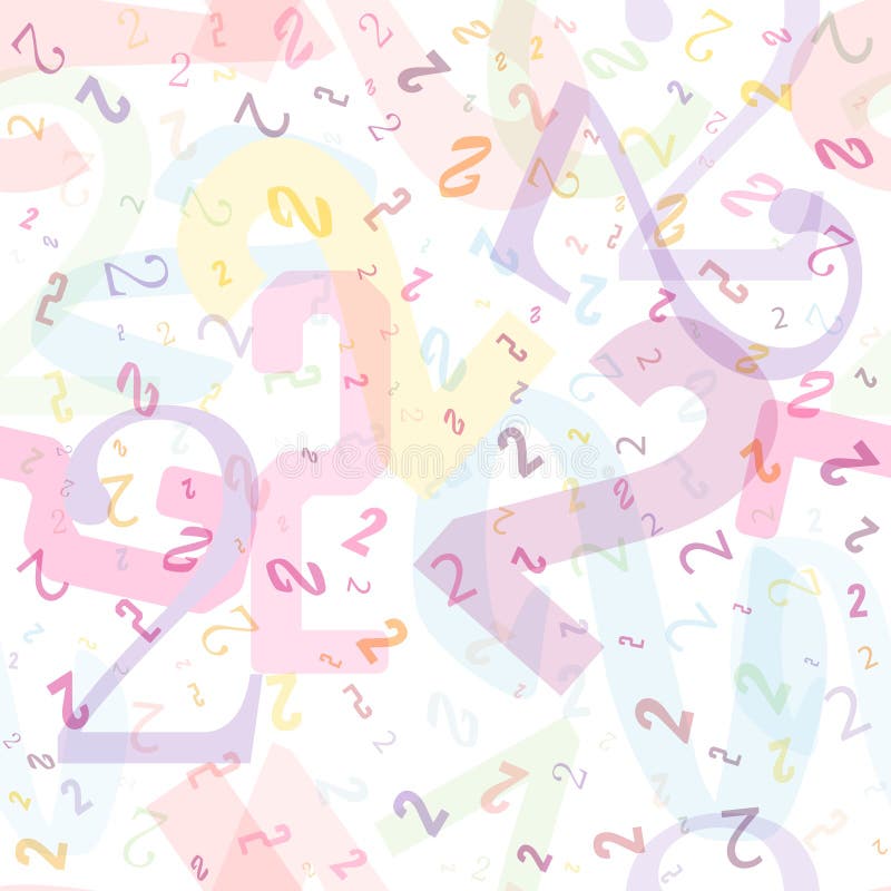 Seamless abstract pattern of the number 2 for texture, textiles and simple backgrounds stock illustration