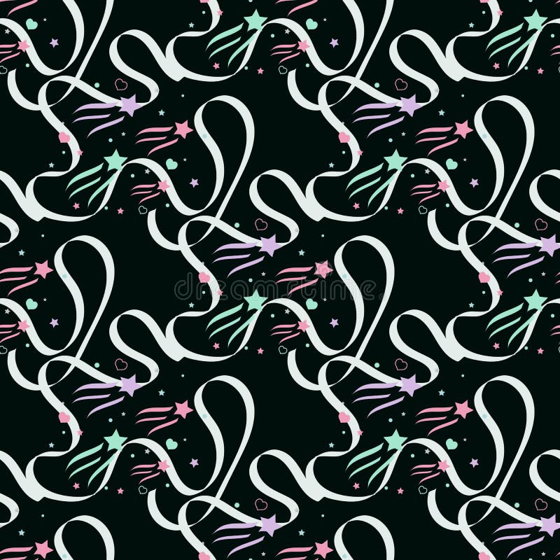 Seamless abstract pattern with pink and blue sharp stars on white background. Vector illustration. Vector fireworks illustration. stock illustration