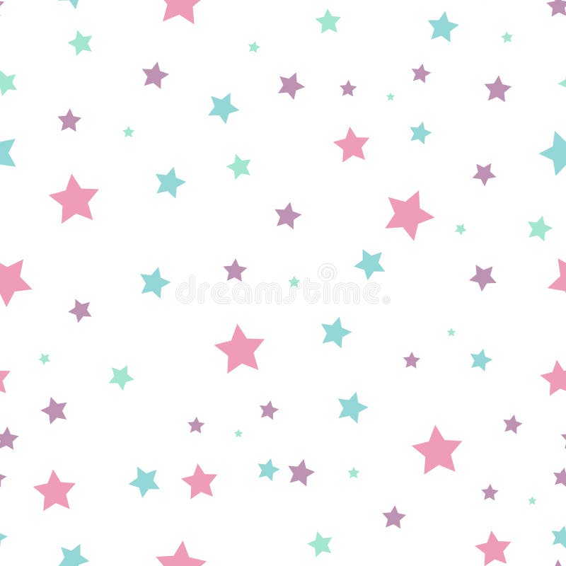 Seamless abstract pattern with pink and blue sharp stars on white background. Vector illustration. Vector fireworks vector illustration
