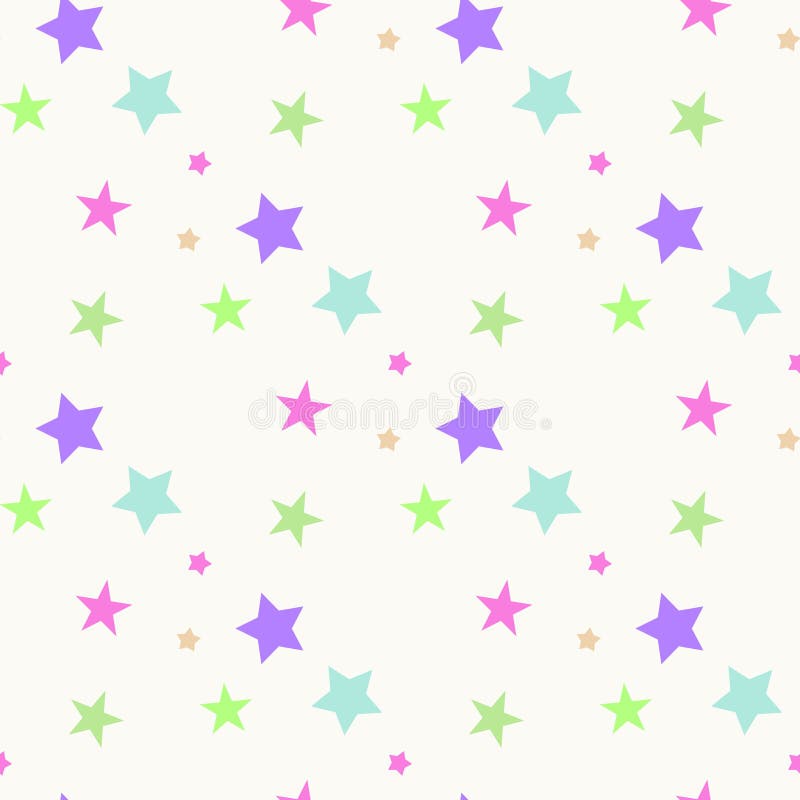 Seamless abstract pattern with pink and blue sharp stars on white background. Vector illustration. Vector fireworks royalty free illustration