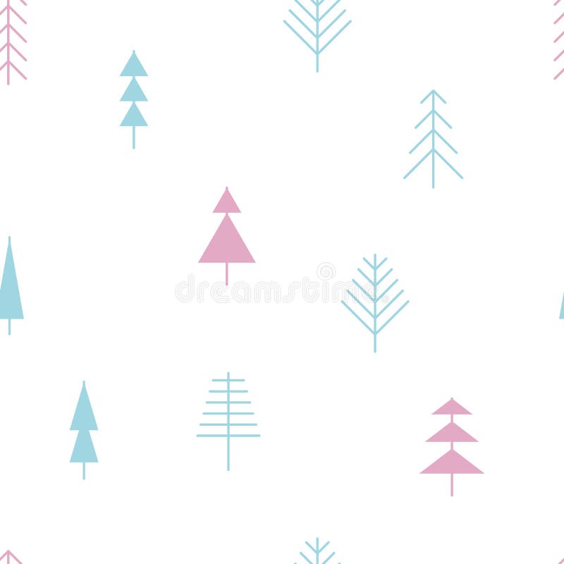 Seamless abstract pattern with unique line trees royalty free illustration