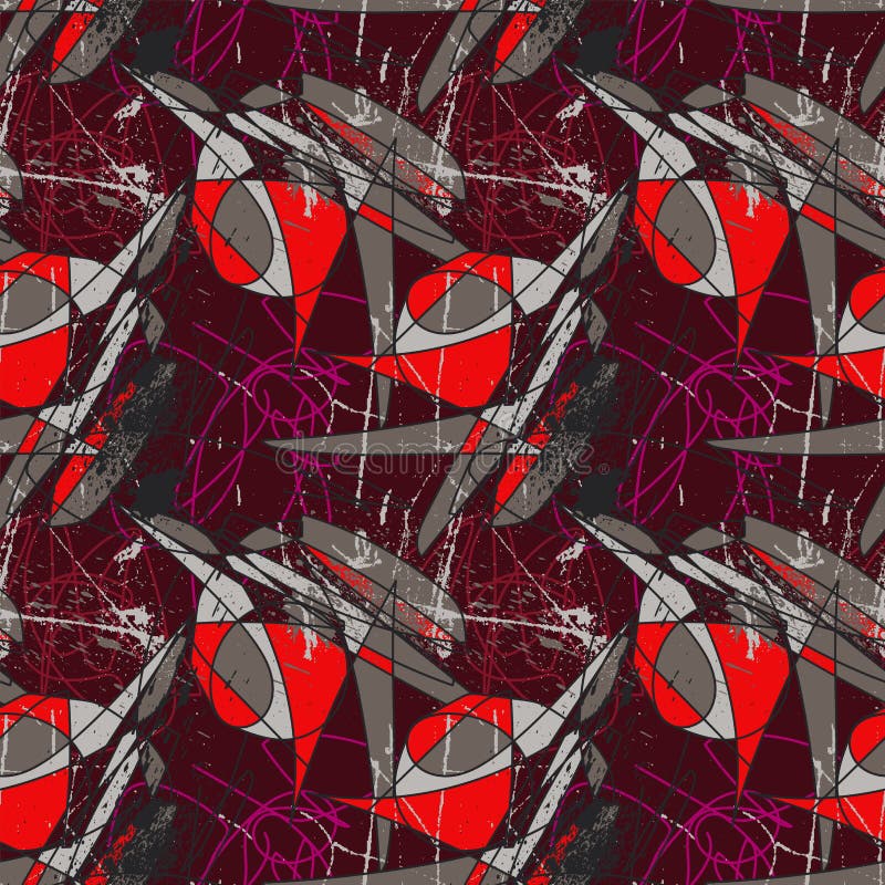 Seamless abstract psychedelic backdrop with chaotic line patterns royalty free illustration