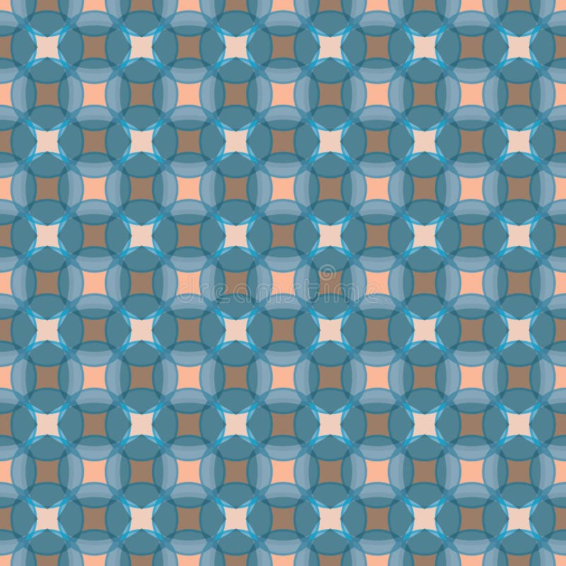 Seamless abstract retro geometric pattern. Blended circles, rectangles and ovals in vertical layout. stock illustration