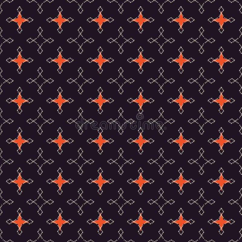 Seamless abstract retro geometric pattern. Blended rectangles and stars in vertical and horizontal layout. royalty free illustration