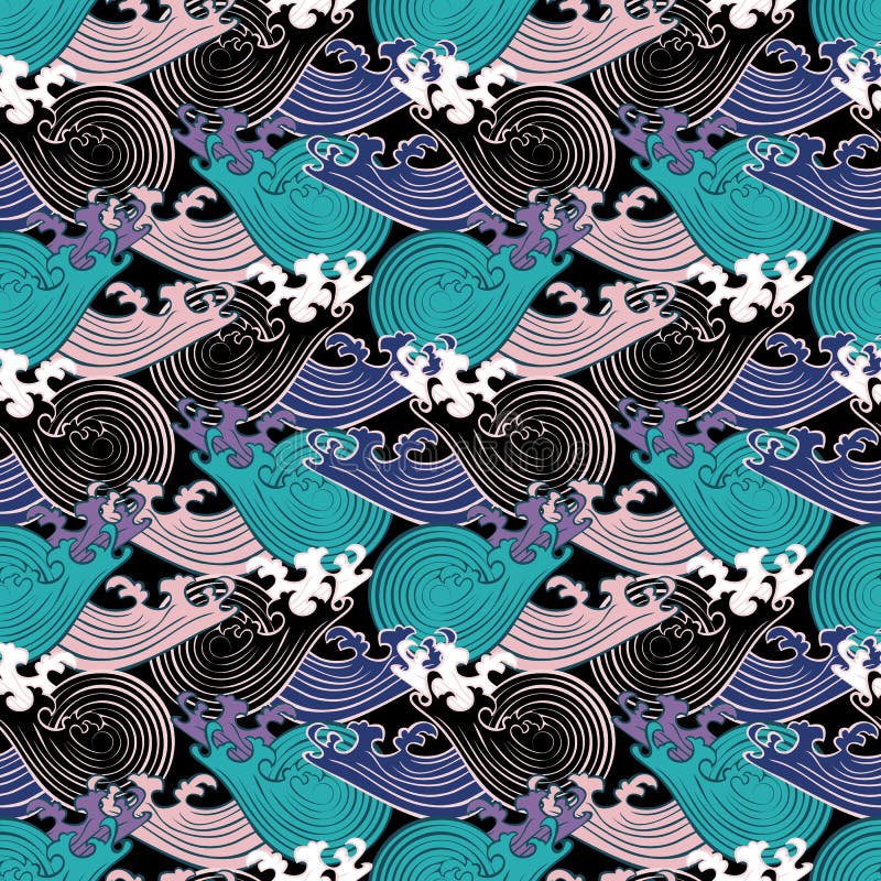 Seamless abstract retro geometric pattern. Circle elements in geometric rows stock illustration