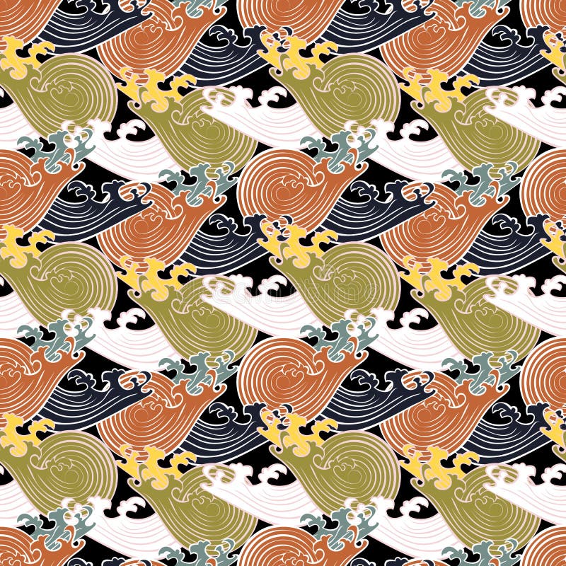 Seamless abstract retro geometric pattern. Circle elements in geometric rows stock illustration